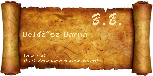 Belász Barna névjegykártya